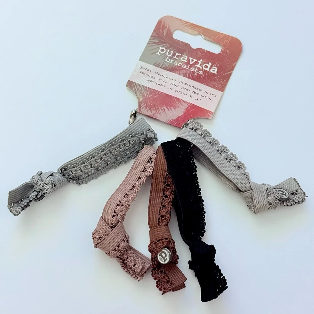 NEW! 💆🏼‍♀️🖤 Pura Vida Hair Tie Set of 5